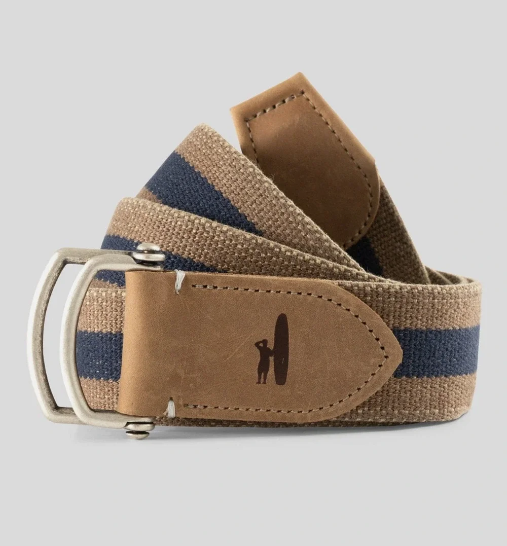 NEW JOHNNIE-O MENS NAVY BLUE WAXED COTTON STRETCH BELT GOLF SZ M